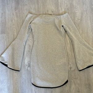 Misguided light gray mini dress long sleeve